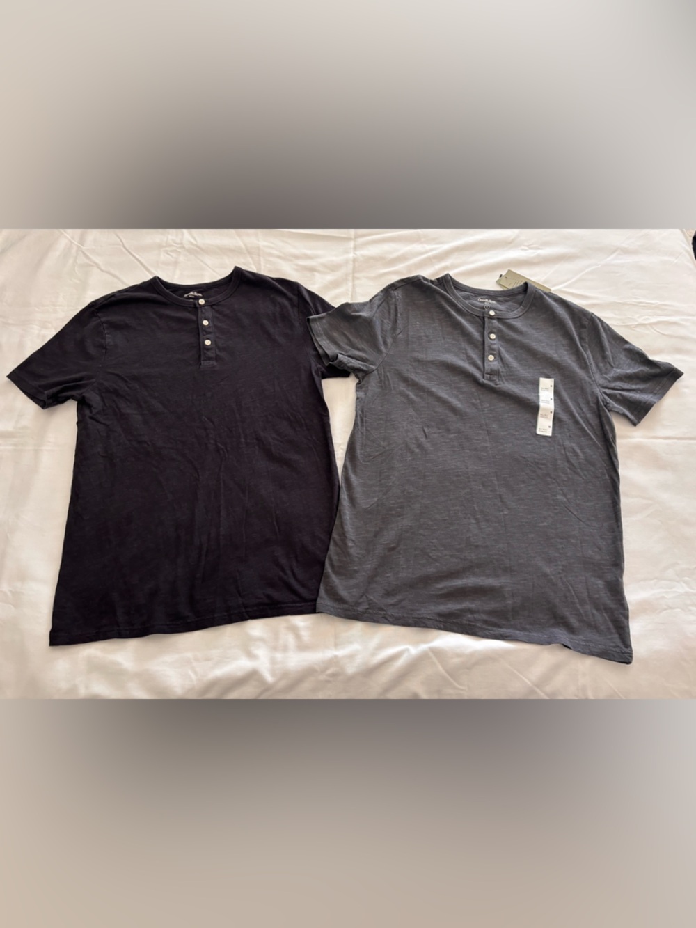 Goodfellow Men's Short Sleeve Henley Shirt Bundle of Two size Medium